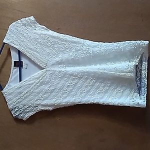 3/$15 Wrapper Off White Lace Top